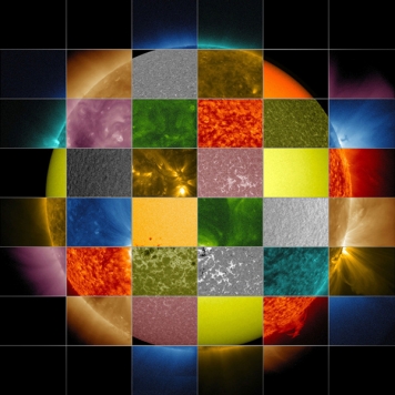 طول موج‌های خورشید در کلاژ رنگارنگ ناسا