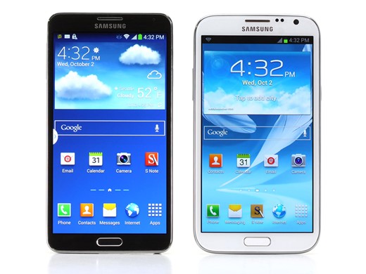 Samsung Galaxy Note 3 سمت چپ:- Note 2 سمت راست: