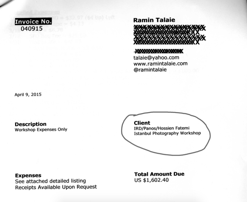 اولین صورت‌حساب در تاریخ پنجم مارس ۲۰۱۵ ارسال شد. برای حسین فاطمی ۳ صورت حساب برای بیش از ۴۴۰۰ دلار ارسال کردم.</p>


<p><br />
